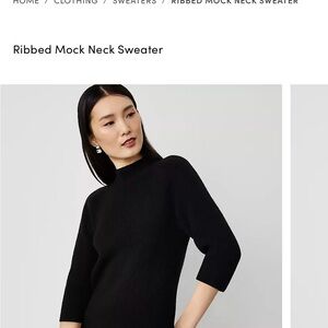 Ann Taylor Black Cowl Neck Sweater